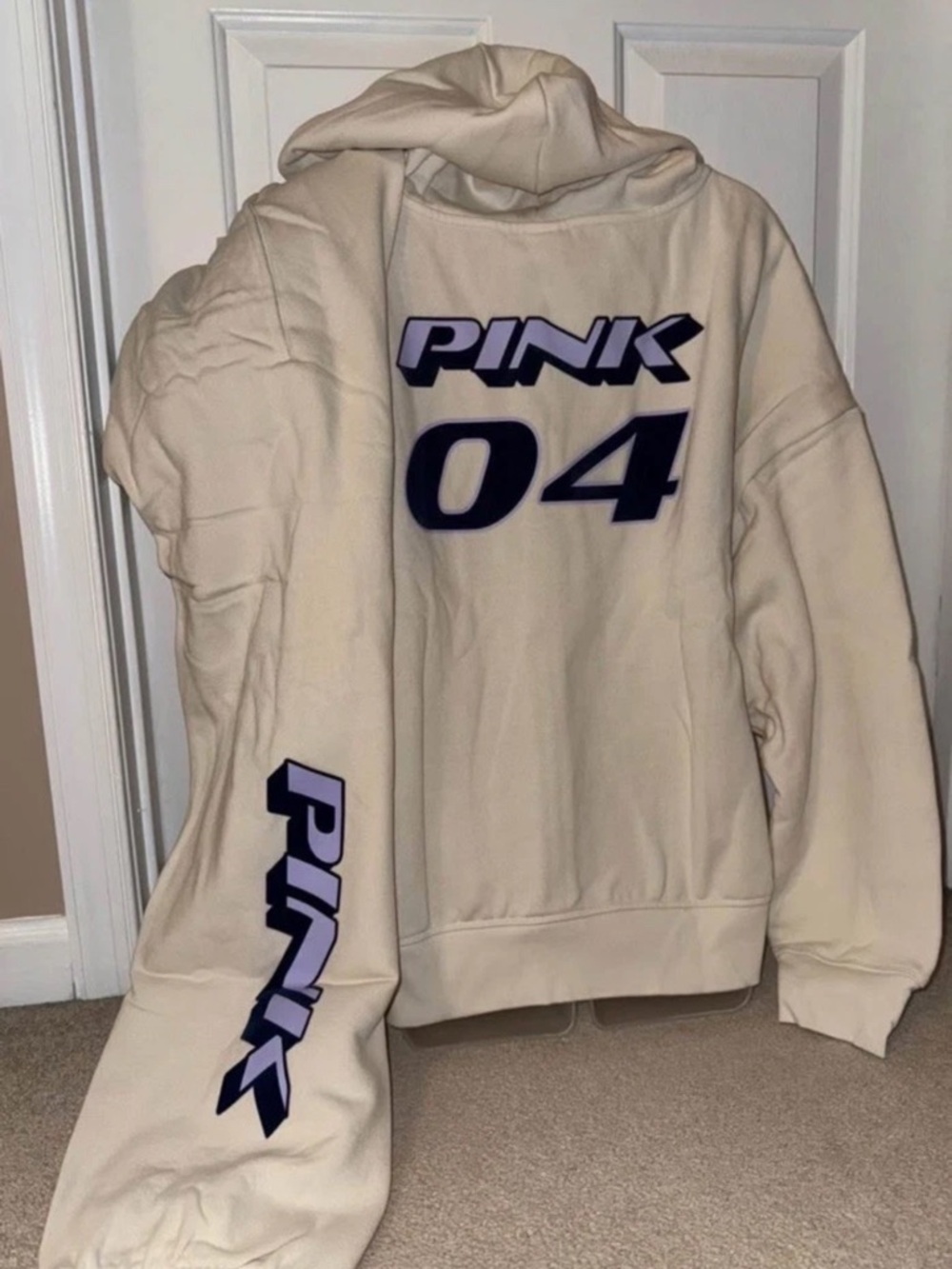 Victoria Secret Pink FLEECE RELAXED FULL-ZIP HOODIE Classic Pants XL Set